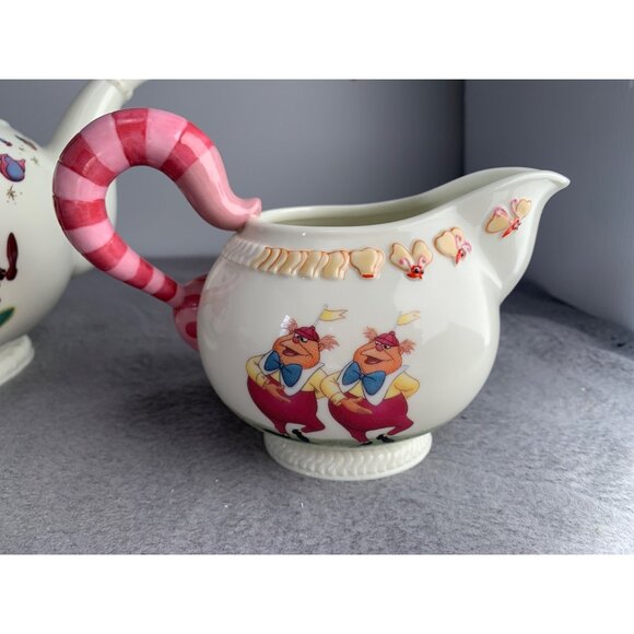 Disney Alice In Wonderland Porcelain Tea Set Teapot Sugar Bowl & Creamer Danby M - Picture 10 of 16
